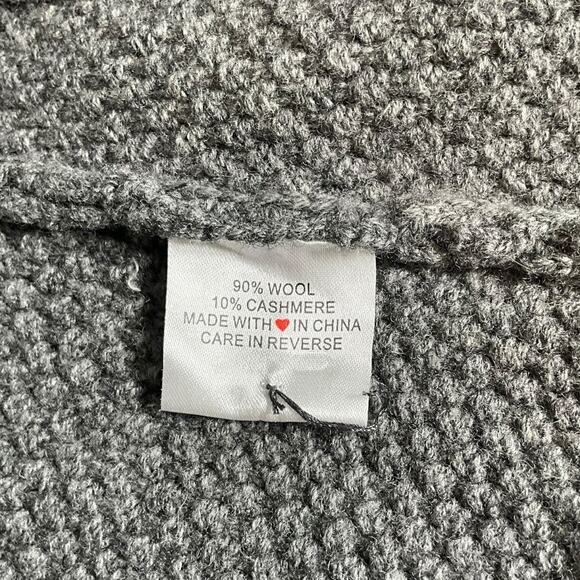 Vintage Dorothy Lee Gray Wool-Cashmere Bubble Sleeve Black Velvet Buttons Medium - Picture 10 of 13